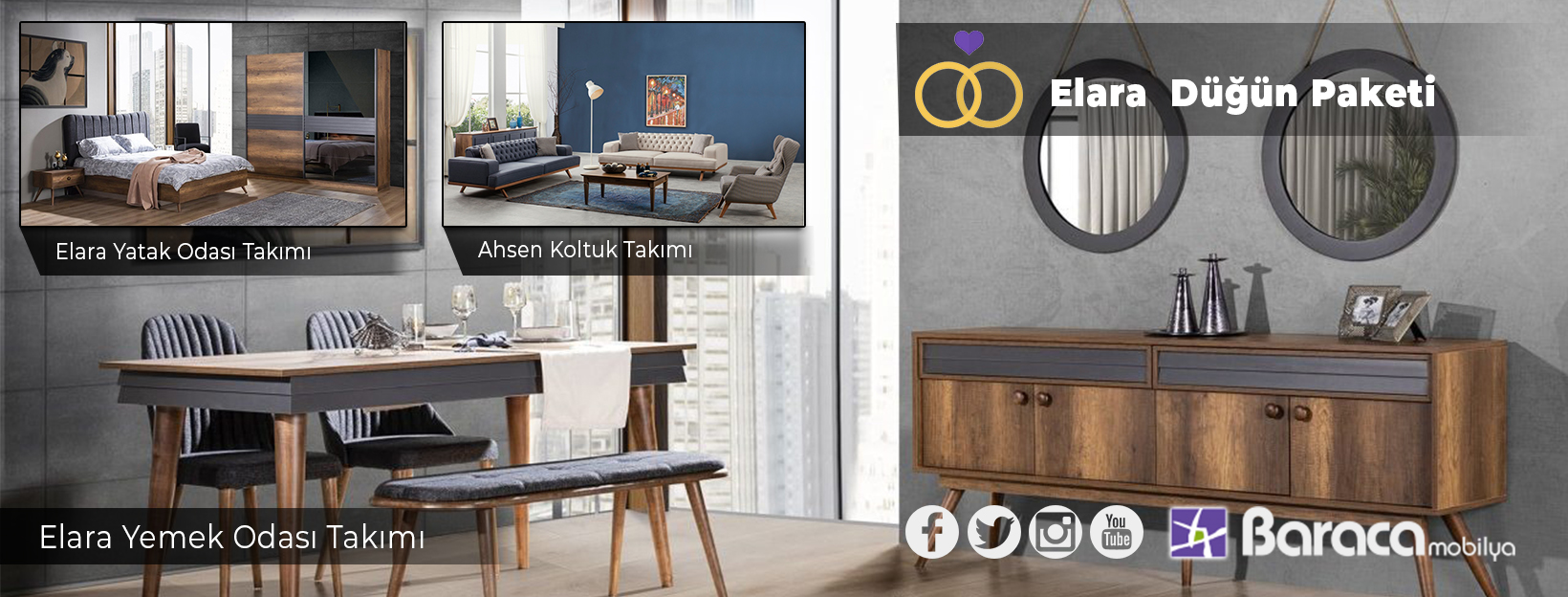 Baraca Mobilya Koltuk Takımı Yatak Odası Yemek Odası